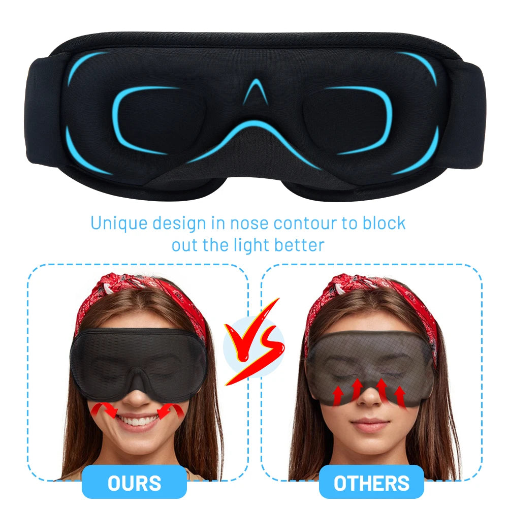 3D Sleep Eye Mask – Light Blocking, Soft and Breathable Eyeshade for Travel and Night Rest