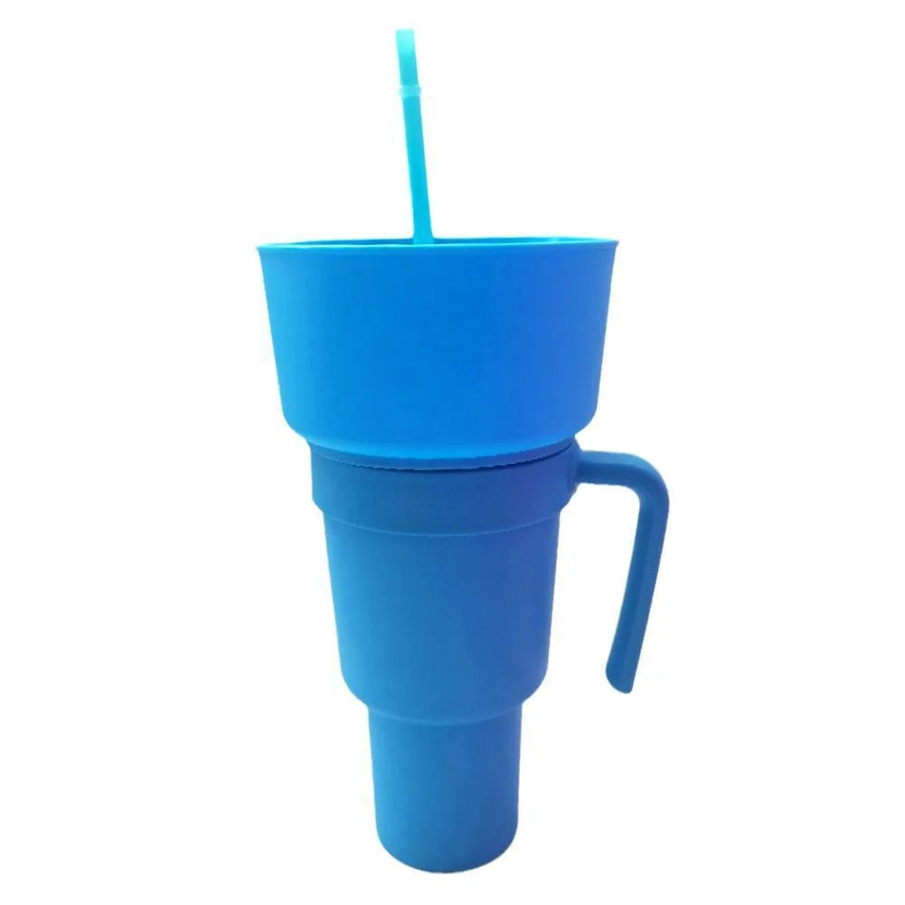 Vaso para bocadillos 2 en 1 Tazón para bocadillos Vaso antisalpicaduras a prueba de fugas Vaso para palomitas Estadio Noche de película Otoño 2025