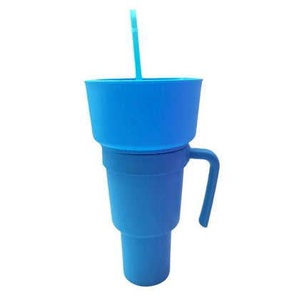 Vaso para bocadillos 2 en 1 Tazón para bocadillos Vaso antisalpicaduras a prueba de fugas Vaso para palomitas Estadio Noche de película Otoño 2025