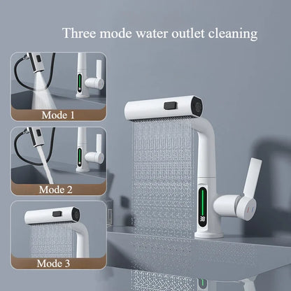LED Intelligent Temperature Display Kitchen Faucet Tap - Hot and Cold Water Sink Faucet