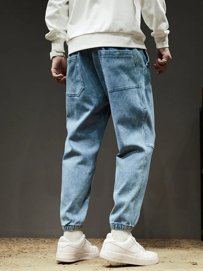 Lightweight Men’s Jogger Jeans - Baggy Tapered Cotton Blend