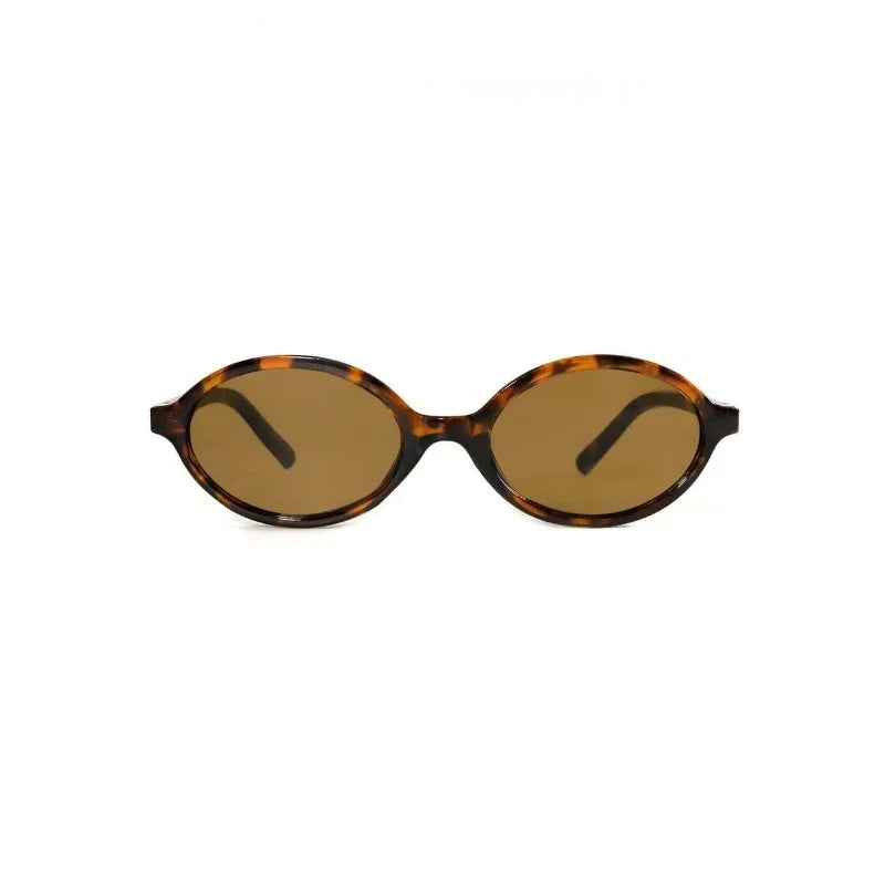 Retro unisex small oval sunglasses – mirror lens, resin frame, casual beach & daily accessory