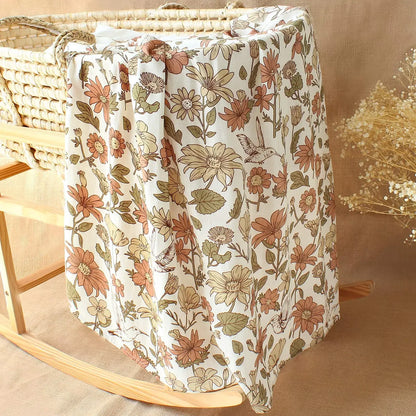 Bambus Musselin Pucktuch 120x120 Cm Blumen Neugeborenen Bettwäsche Herbst 2025 Atmungsaktiv Umweltfreundlich Baby Geschenk