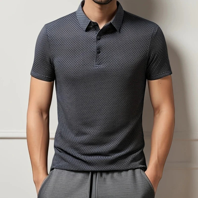 Breathable men's polo shirt – short sleeve, casual summer style, slim fit versatile top