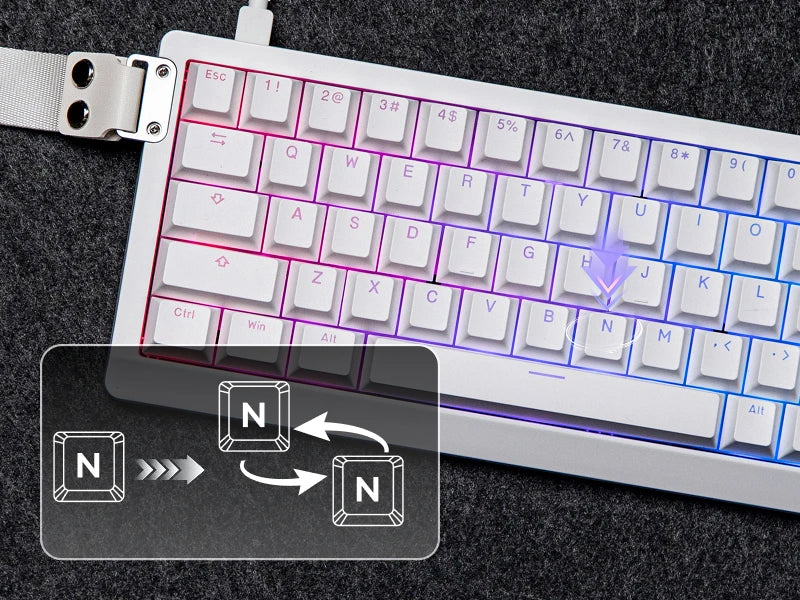 Teclado Mecánico Cableado Magnético al 65 Porciento con Retroiluminación RGB