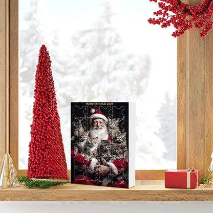 Calendario de Adviento de Gato 24 Días Adornos de Árbol Navidad