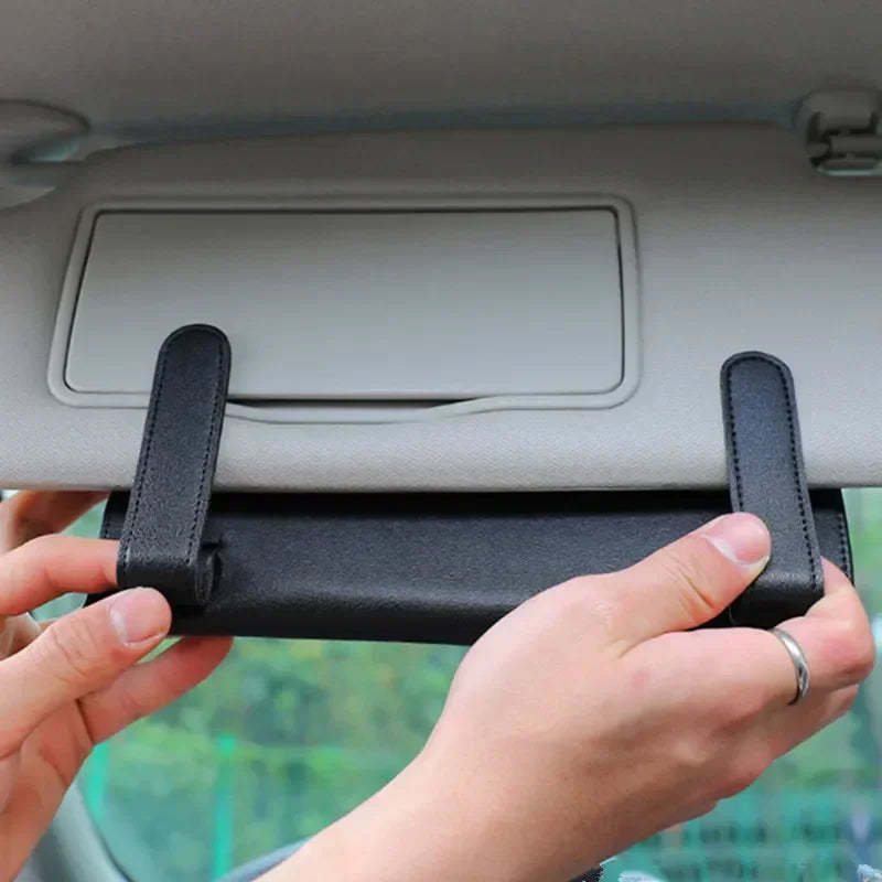 Car Tissue Box Holder - Sun Visor Accessory for Auto Interior Storage & Car Accessories PU Leather