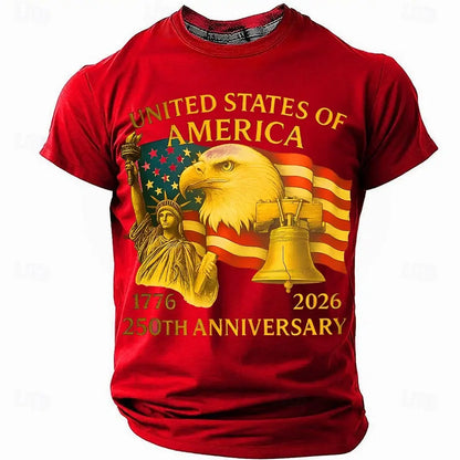 Soft unisex graphic tee - distressed flag print, 250-year design, durable cotton, casual everyday wear