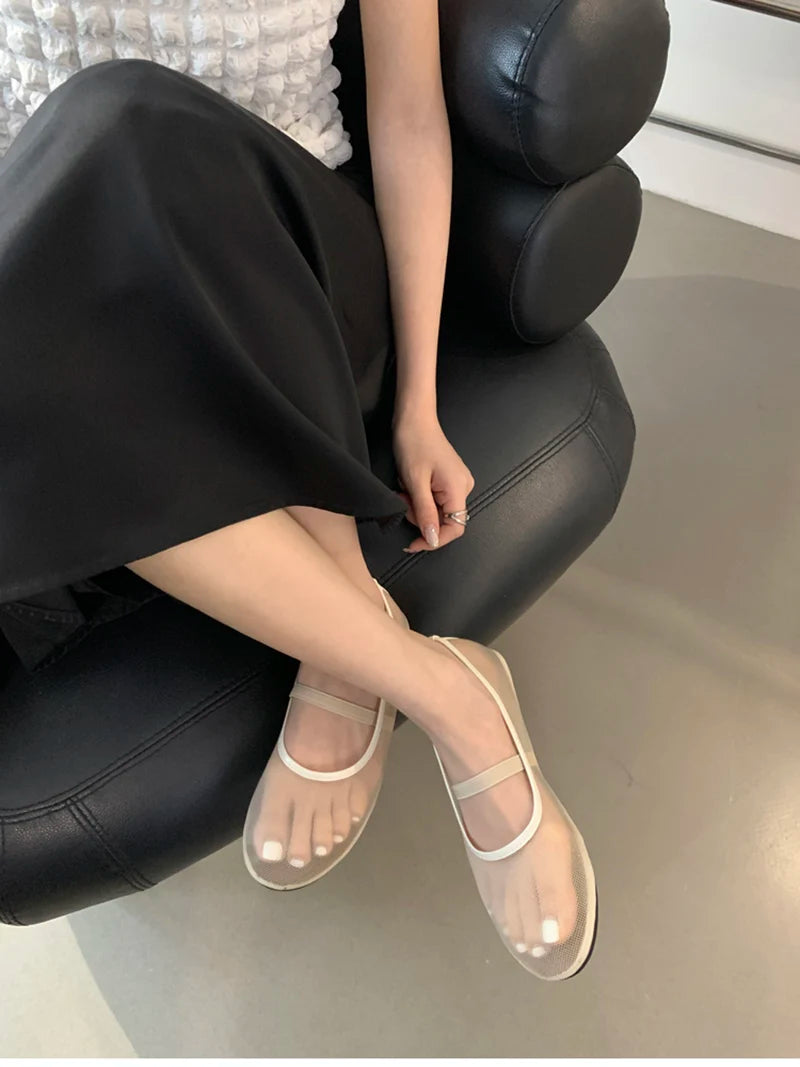 Zapatos planos Mary Jane ligeros para mujer - Malla superficial, casual