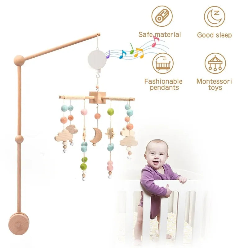 Hot Air Balloon Crib Mobile Newborn Sensory Toys Soothing