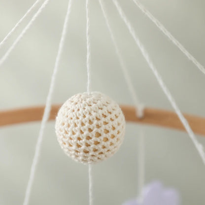 Wooden Felt Animal Crib Mobile With Soothing Calming Music