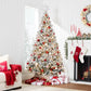 Snow Flocked Pre-Lit Christmas Tree - Full Pine Design with Warm White Lights, Easy Assembly for Winter Wonderland Decor