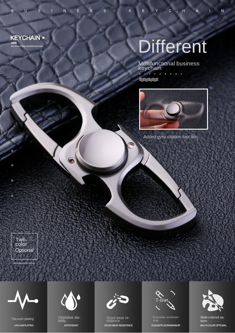 Fidget Spinner Keychain Stainless Steel EDC Gift 2025