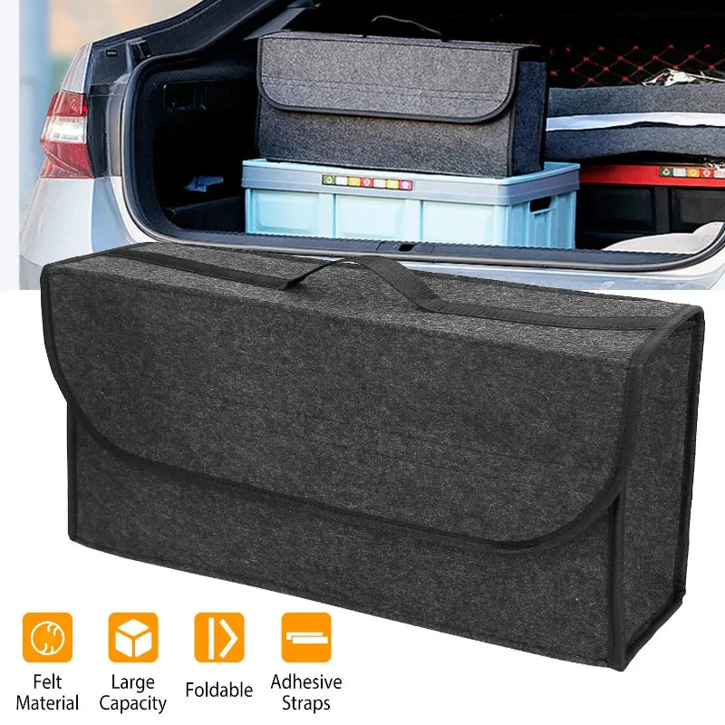 Folding Car Organizer with Rear Storage Pouch - Car Accessories for Easy Trunk & Seat Back Management 2025