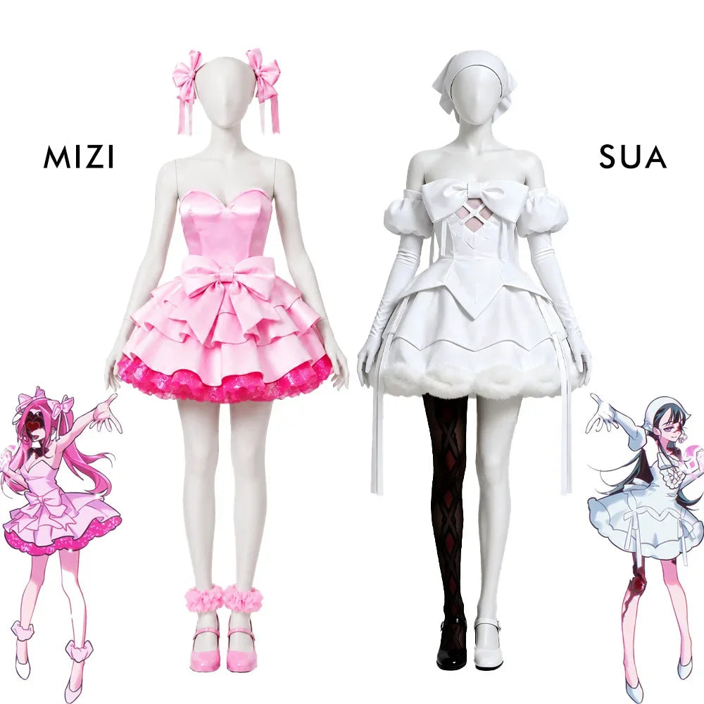Alien Stage Zombie Mizi Sua-cosplaykostuum, complete set met witte jurk voor vrouwen en volwassenen, Halloween 2026