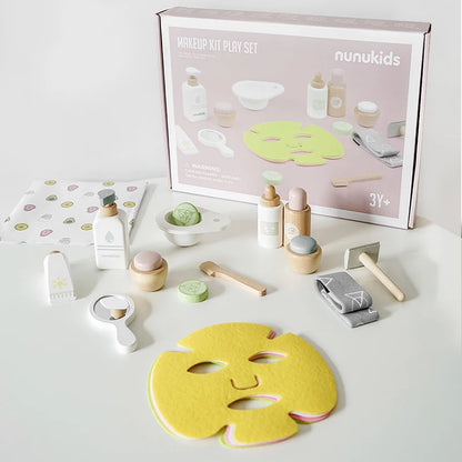 Juego de rol de maquillaje de madera para niños: juguete de máscara facial ecológico para el aprendizaje creativo