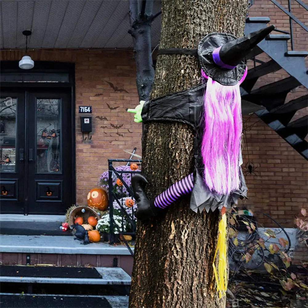 Halloween heks trædekoration ikke-vævet hængende udendørs havepynt efterår 2025 uhyggelig krasjende udstilling