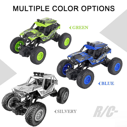 Remote Control Car Off Road Monster Truck Rock Crawler 4WD Dual Motors Metal Shell LED Headlights Kids Gift Fall 2025