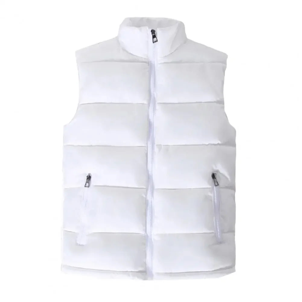 Lightweight Men's Puffer Vest - Slim Stand Collar, Quilted