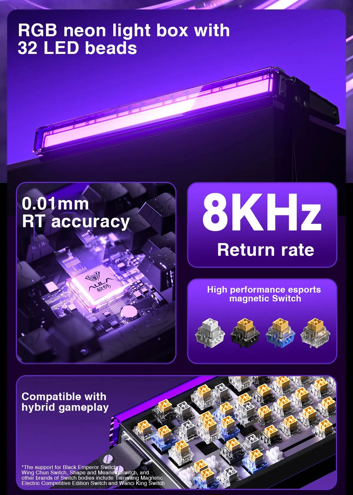 Mechanical Gaming Keyboard 68 Key RGB Compact Esports