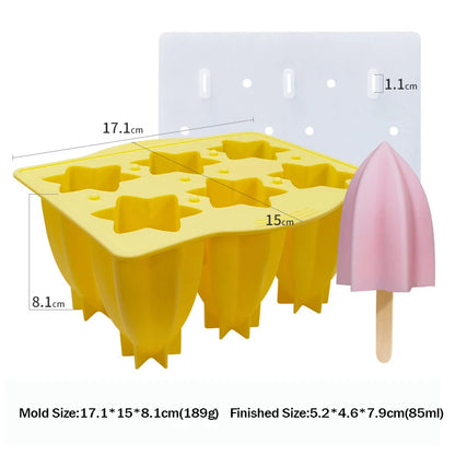 Variant image for 6-Hole Silicone Popsicle Molds for Homemade Ice Cream, Easy Release Ice Pop Maker with Cover and Sticks-4