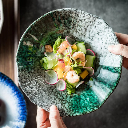 Ciotola per noodle in ceramica giapponese motivo loto ciotola per insalata