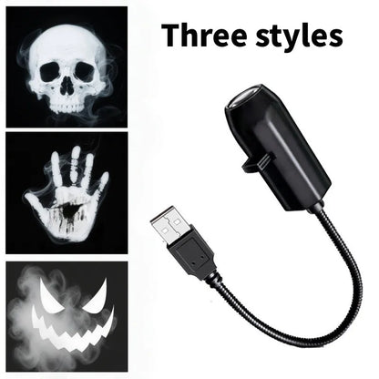 Proyector de Halloween Luz USB Lámpara Proyector LED con Patrones Intercambiables de Fantasma y Calavera Decoración de Techo y Pared Otoño 2025