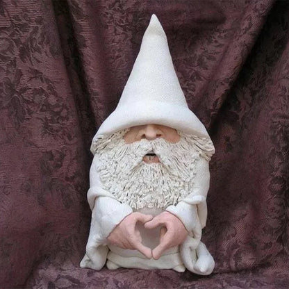 Statua gnomo da giardino in resina figura provocatoria con dito medio decorazione esterna virale TikTok regalo autunno 2026