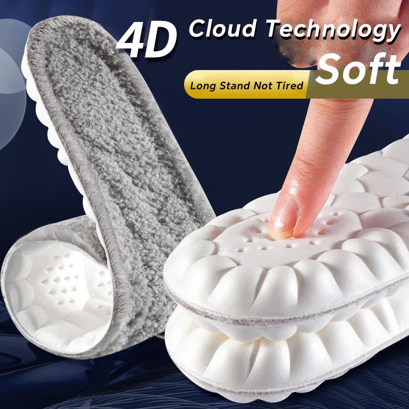 Self Heated Insoles Real Cashmere 4D Cloud Thermal Winter 2025 Arch Support Anti Odor