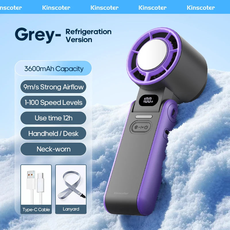 Handheld Fan Foldable Outdoor Cooling 3600mAh Battery 100 Level Turbo Summer 2026