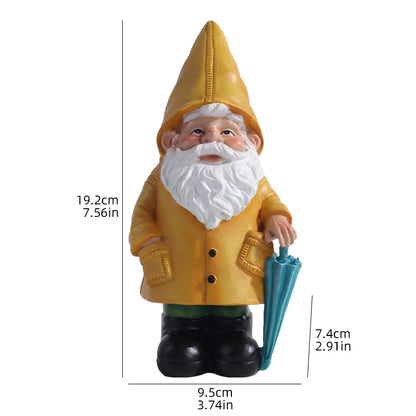 Statua Gnomo da Giardino con Ombrello Giallo Decorazione Prato Esterna Ornamento da Cortile in Resina Resistente alle Intemperie Autunno 2026