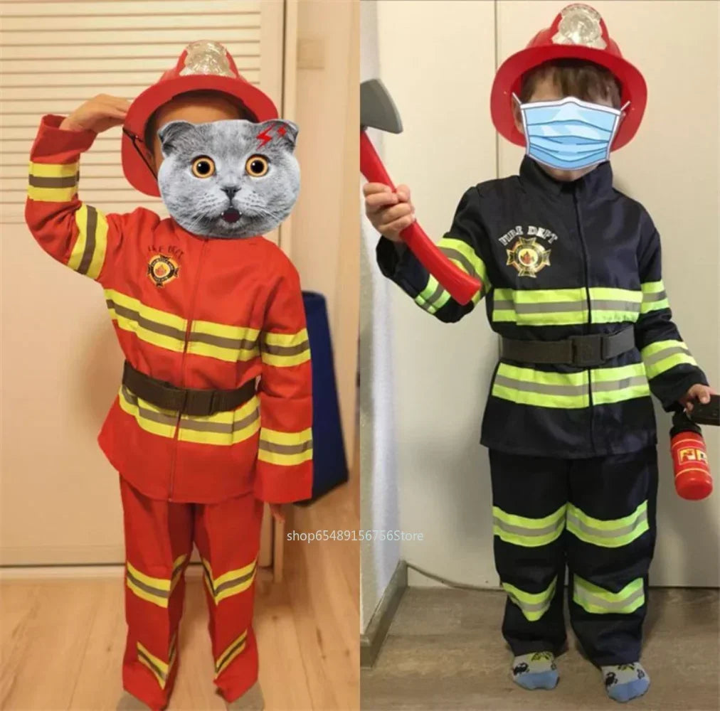 Children Fireman Sam Halloween Cosplay Costume Set with Hat and Accessories for Kids 2026