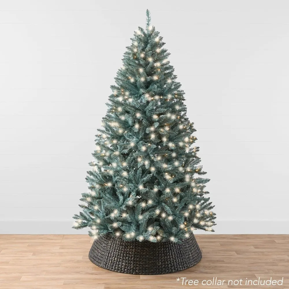 7.5 ft Pre-Lit Blue Spruce Christmas Tree - Full Artificial Holiday Decor with 420 Warm White Lights, Easy Assembly, Lush Appearance