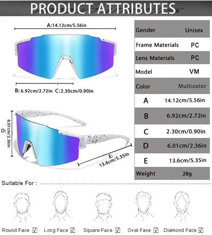 Lightweight unisex sports sunglasses – UV400 polycarbonate lenses, cycling, running, fishing