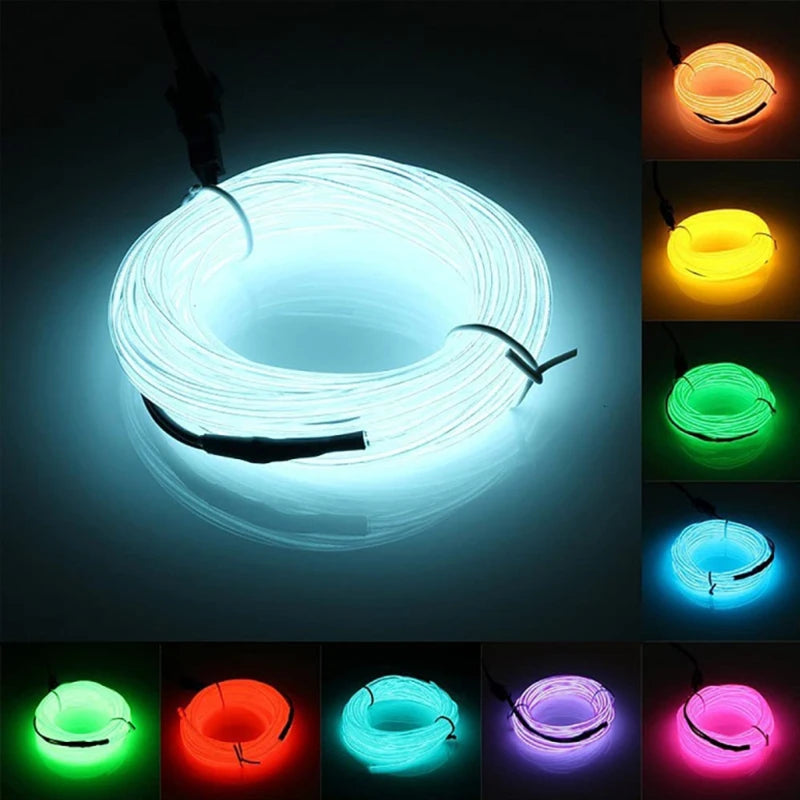 Flexible Neon Car Accessories LED El Wire Lights for Interior Automotive Decoration