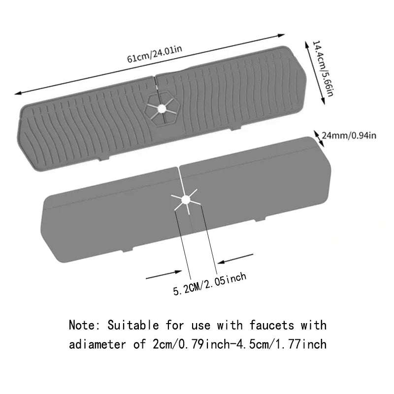 Tappetino para schizzi per lavandino in silicone protettore per piano di lavoro