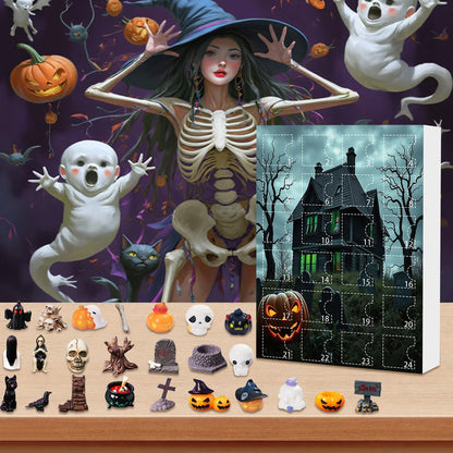 Calendario de Adviento de Halloween 24 Cuenta Regresiva con Mini Figuras