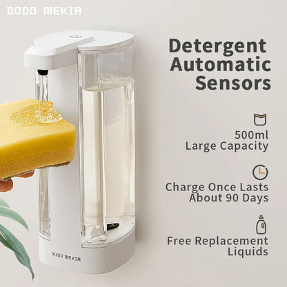 Automatisk sæbedispenser 500ml sensor køkken berøringsfri desinfektionsmiddel dispenser efterår 2025 hygiejnisk genopladelig