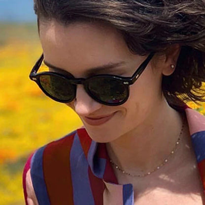 Retro Round Sunglasses for Women Men Vintage Black UV400 Outdoor Eyewear Stylish Sun Glasses