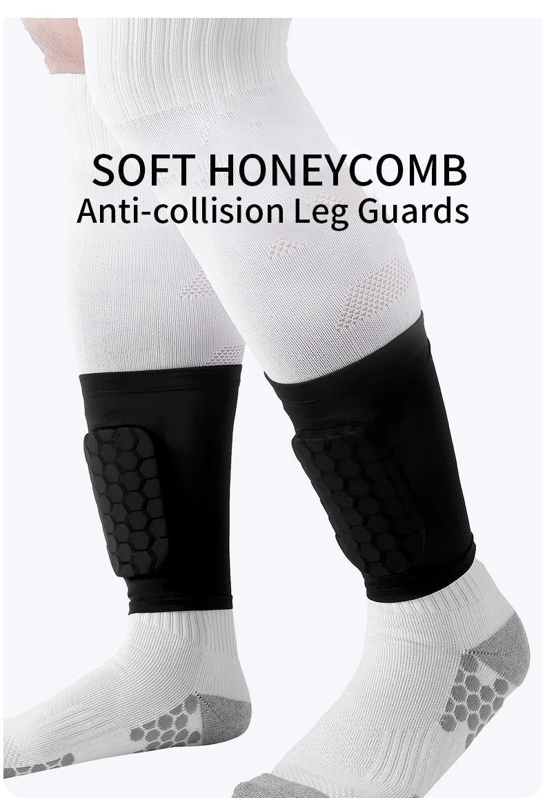 Football Shin Guard Sleeve Covers - Lightweight Elastic Protective Leg Sleeves for Men Women and Teens