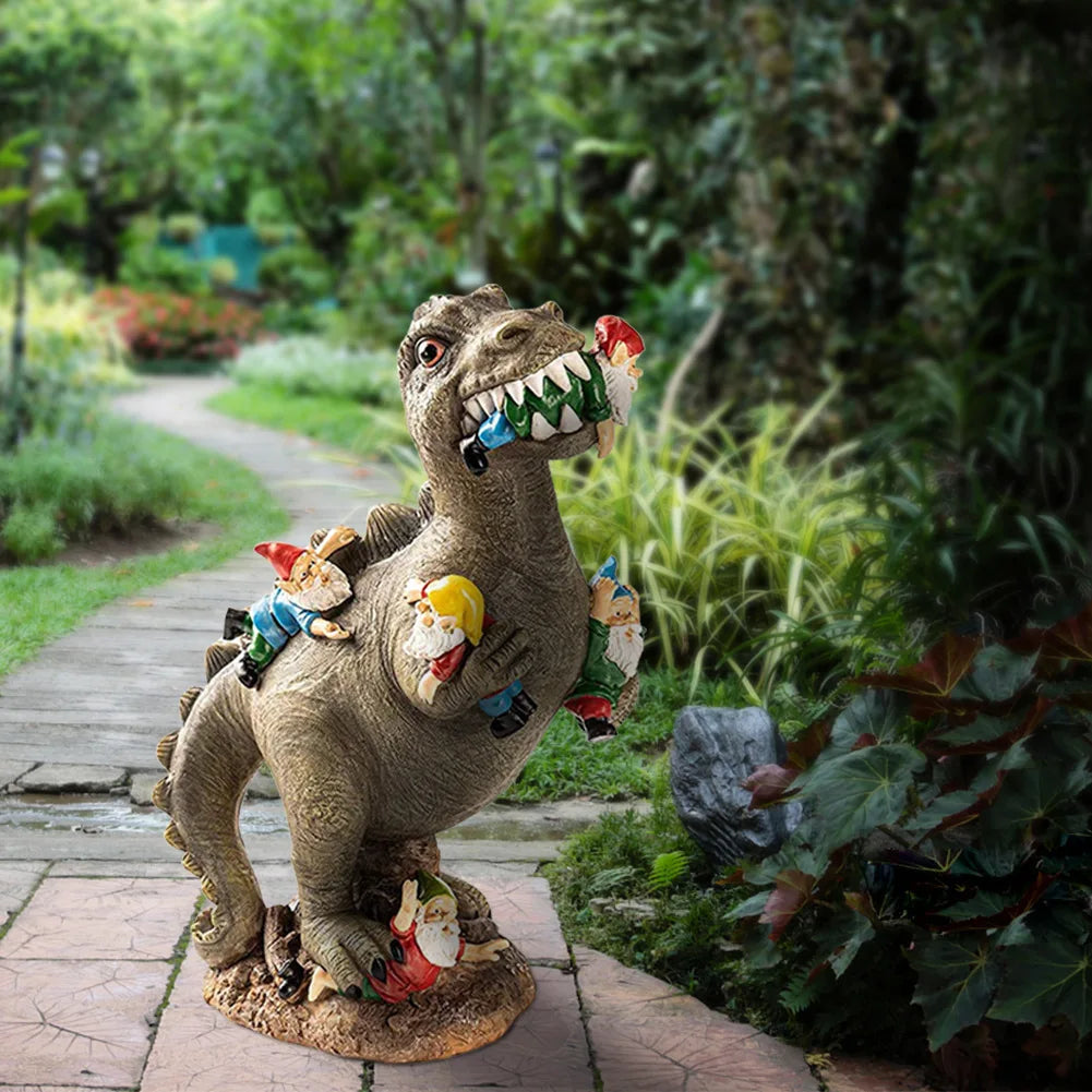 Statua di dinosauro 17 cm figura da giardino in resina - scultura fantasy umoristica per decorazione esterna, regalo virale TikTok autunno 2026