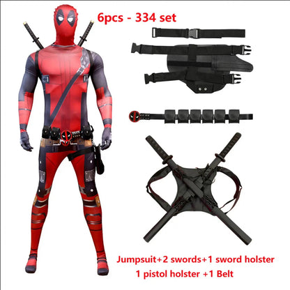 Deadpool-superhelte-cosplay-jumpsuit til børn med maske, komplet sæt til halloween og fødselsdagsgave 2026