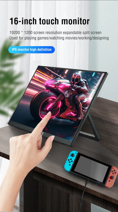 16 Inch Draagbare Touch Monitor 1920x1200 HDR10 Laag Blauw