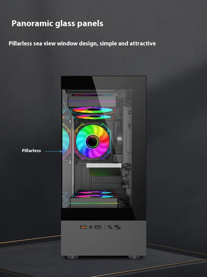 Mini ITX PC kabinet 240mm vandkøling MicroATX chassis