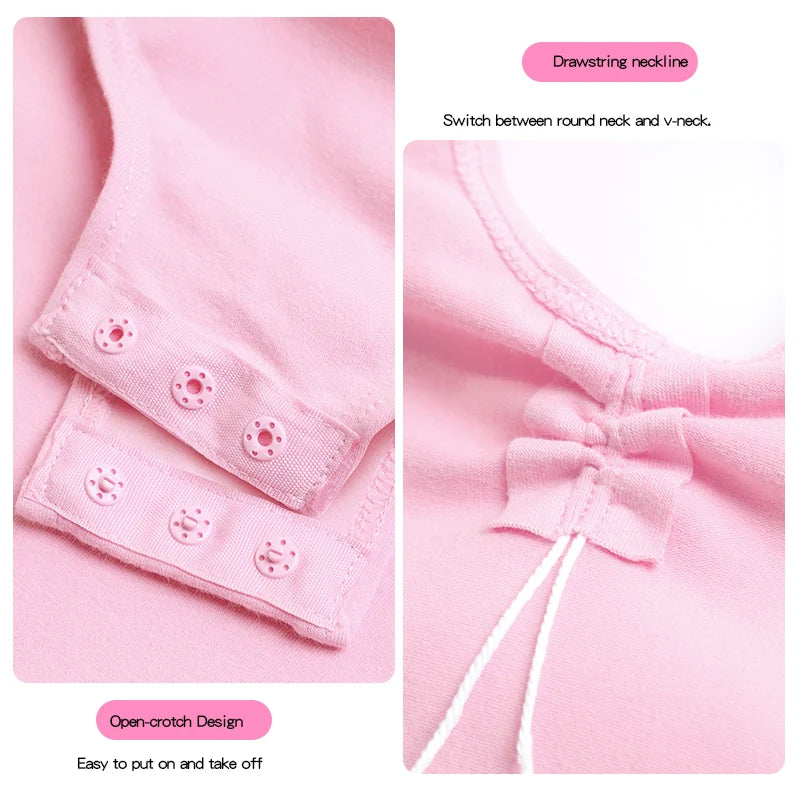 Breathable girls long sleeve ballet leotard - twist-front, cotton, for dance class