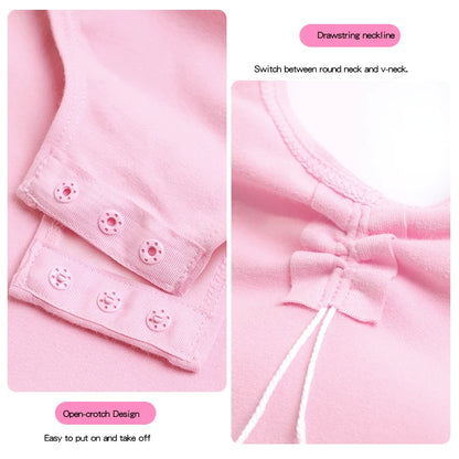 Breathable girls long sleeve ballet leotard - twist-front, cotton, for dance class