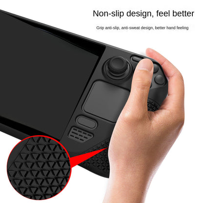 Funda de silicona para Steam Deck OLED con tapas de botones y agarre