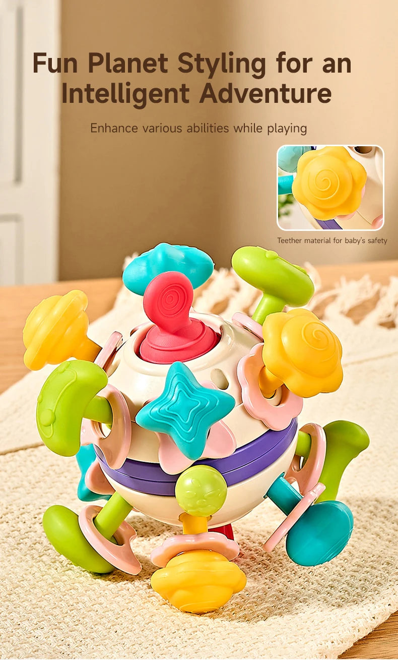 Baby Teether Rattle Hand Grip Sensory Ball Toy Newborn