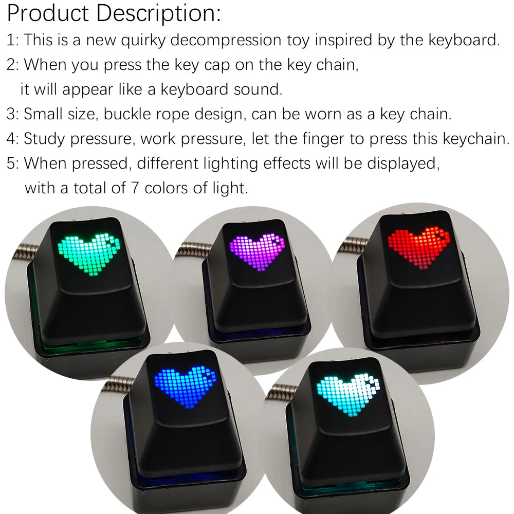Mechanical Keyboard Keychain RGB Mini Tester Stress Toy