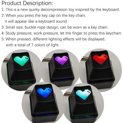 Mechanical Keyboard Keychain RGB Mini Tester Stress Toy